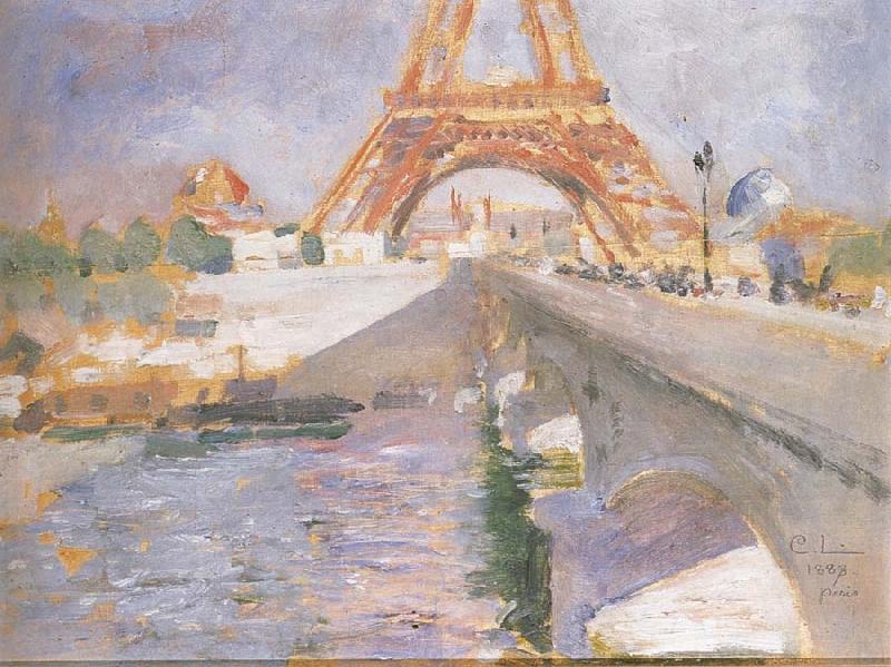 Carl Larsson The Eiffel Tower Under Construction oil painting picture